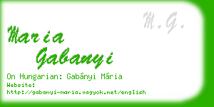 maria gabanyi business card